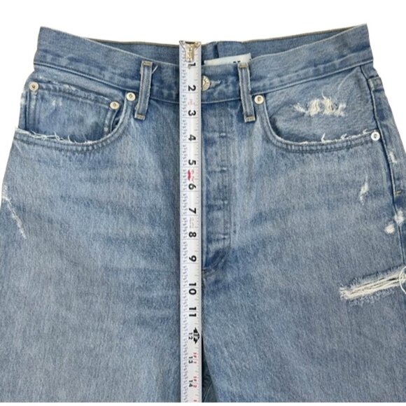 AGOLDE High-Rise Distressed Straight Leg Jeans Light Wash Designer Denim 26 - Picture 14 of 15